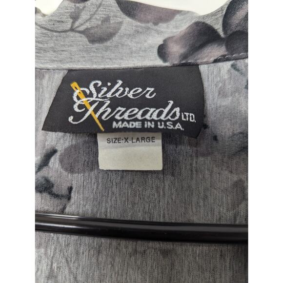 Vintage Silver Threads LTD Bomber Jacket Size XL Full Zip Floral Made USA - Picture 7 of 11